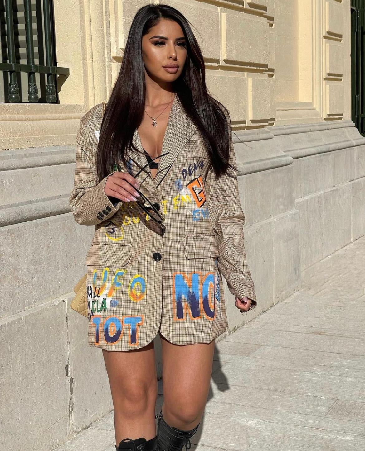 Marije Graffiti Blazer - Beige