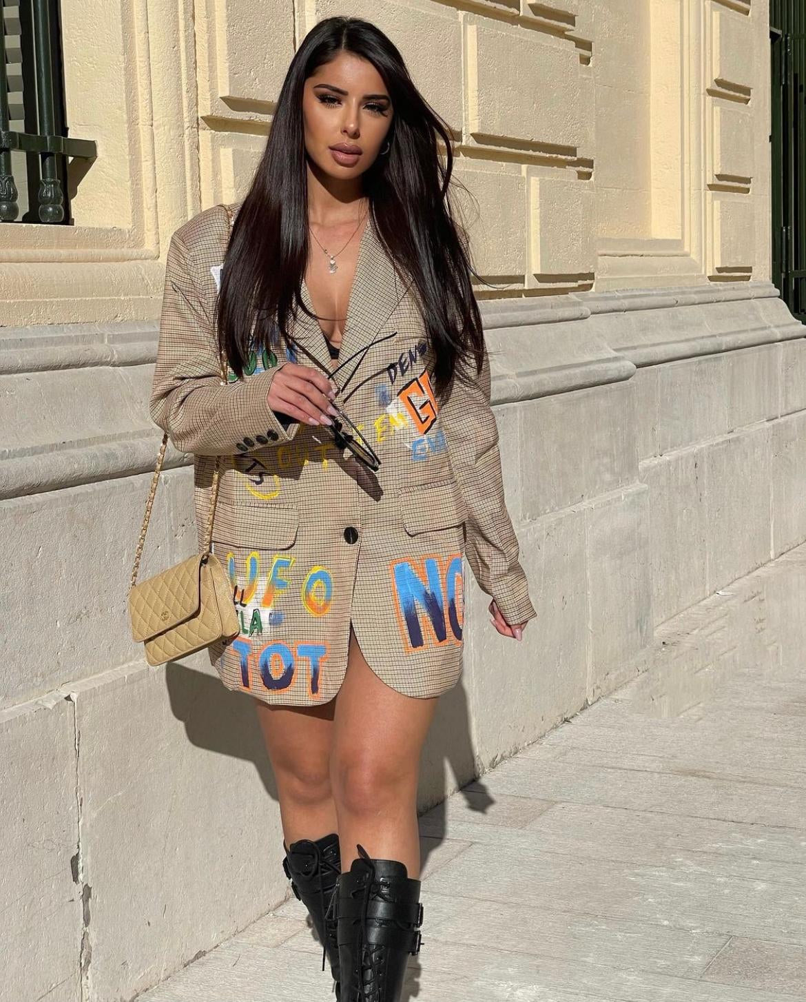 Marije Graffiti Blazer - Beige