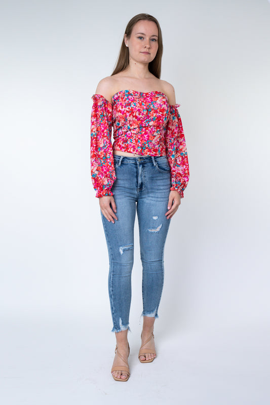 Nina blouse-light red