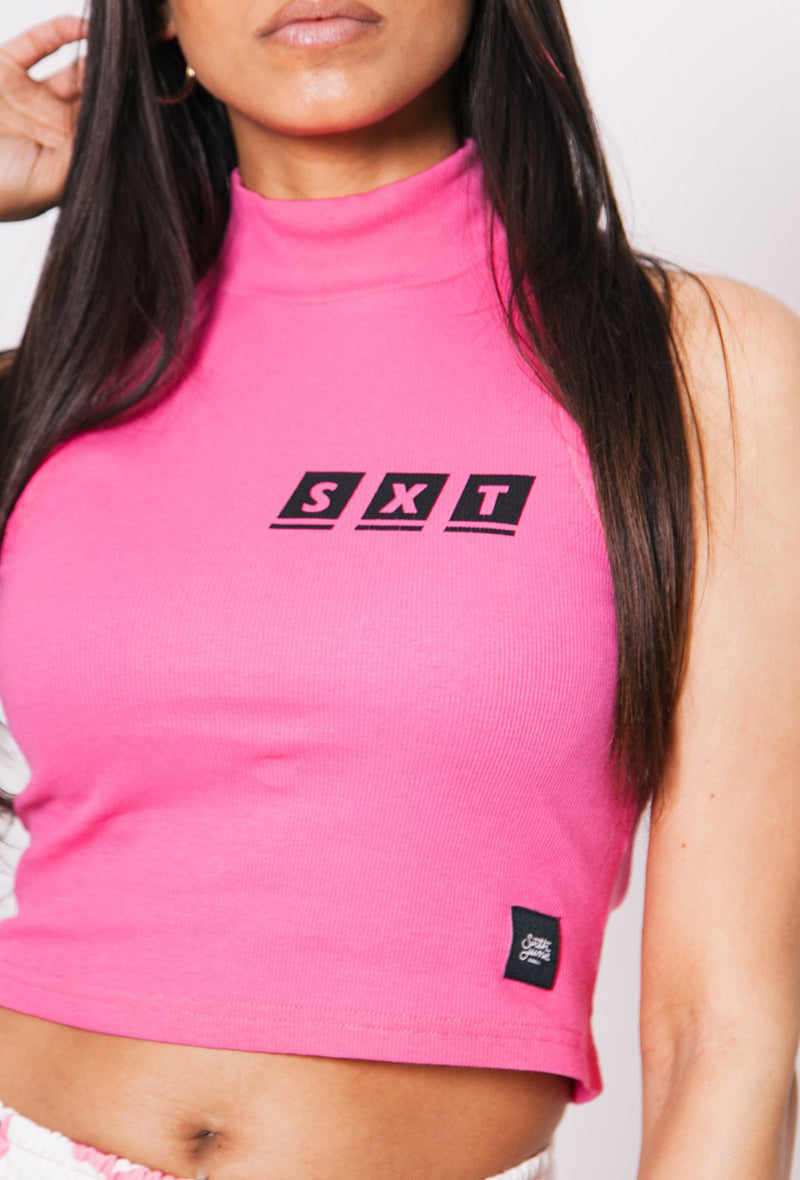 Danielle High neck Top Pink